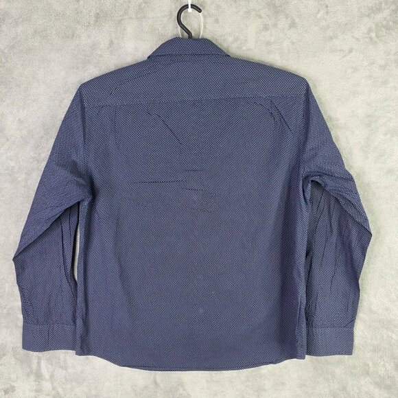 Mens Hawker Rye Blue & White Shirt Button Up Long Sleeve 100% Cotton Size XL - Picture 4 of 7